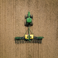 Planter in field