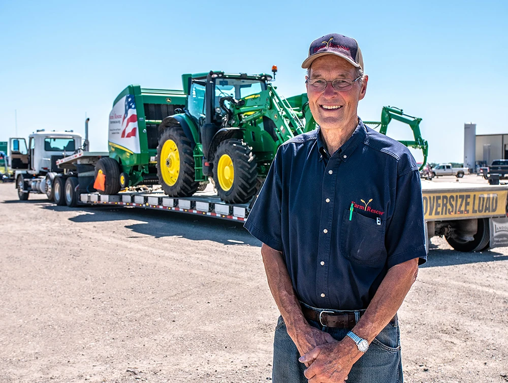 Tractor on a low boy